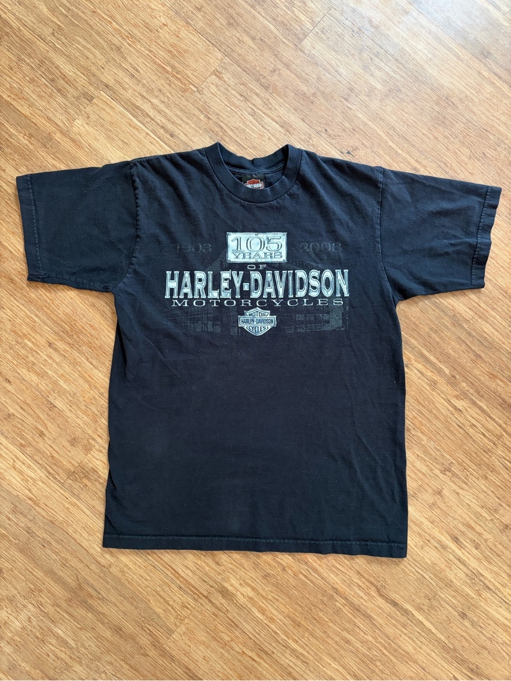 Harley-Davidson Black Short Sleeve 105 Years Logo Tee